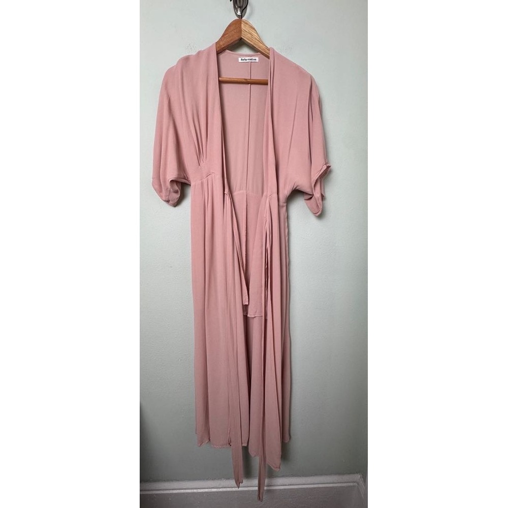 Reformation Winslow Maxi Wrap Dress in Blush Pink Size XS Ethereal Balletcore - Picture 9 of 12